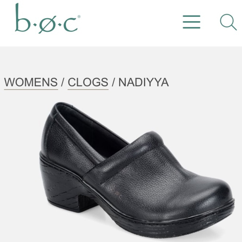 Women’s B.O.C Black Leather Nadiyya Clogs
